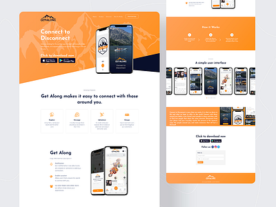 GETALONG : Web Landing Page 3d animation app branding design form forms graphic design illustration login logo motion graphics sign in sketch ui uiux ux vector web website