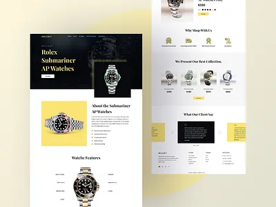 Watch Landing page Design 2022 clean creative design ecommerce inspiration landing page design minimal new design product design ui ui design ux ux design watch watch landing page design watch selling website design website redesing
