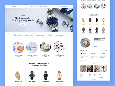 Watch Shop/Gift Shop Landing Page clean gift shop homepage landing page minimal ui ui design ux watch watch shop web page website