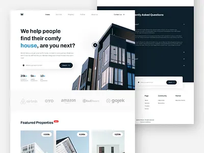 Wooze - Property Landing Page 🏠 app landing page landing page design minimal property property website real estate real estate agency real estate website residence ui ux web