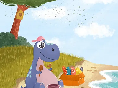 baby dino branding character character design children childrens book childrens illustration design illustration logo