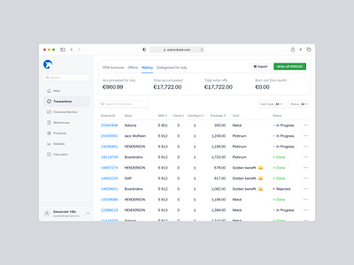 Data Dashboard analytics crm dashboard data grid database filter interaction layout rows saas search table