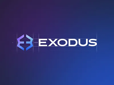 Exodus Logo 2022 (Symbol + Typography) bitcoin blockchain blue purple branding crypto dark ethereum exodus logo redesign typography ui web 3.0