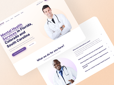 Health Systems Website UI Design branding channelling creative design design art e channelling health health ui hospital light theme ui ux vibrant colors