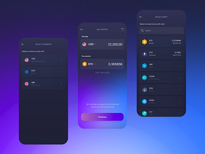 Buy Crypto via Fiat bitcoin blockchain crypto dark ethereum exodus fiat mobile ui ux