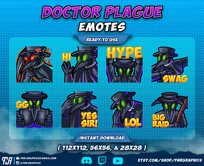 DOCTOR PLAGUE TWITCH EMOTES horror emotes