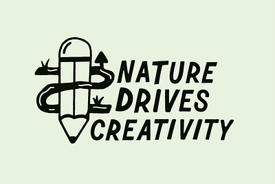 Nature Logo & Typography conceptual illustration graphic design hand drawn typography logo designer nature illustration nature logo pencil illustration tshirt graphic type lockup typography