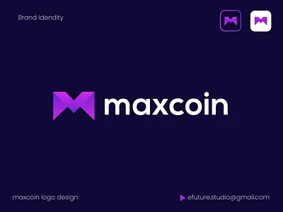 Maxcoin - Logo Design blockchain branding coin crypto currency decentralized defi fintech gradient graphic design icon identity investment lettering logo logodesigner network token toplogodesigner trading