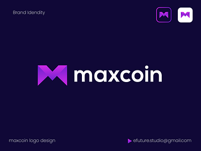 Maxcoin - Logo Design blockchain branding coin crypto currency decentralized defi fintech gradient graphic design icon identity investment lettering logo logodesigner network token toplogodesigner trading