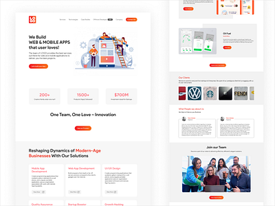 Web/App Devlopment Agency Landing Page UI Design agency website branding design illustration landing page ui ux website design