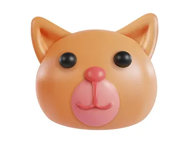 Cat 3d animal art baby cartoon cat character cute design funny head illustration illustrator kitty realistic sweet toy vector