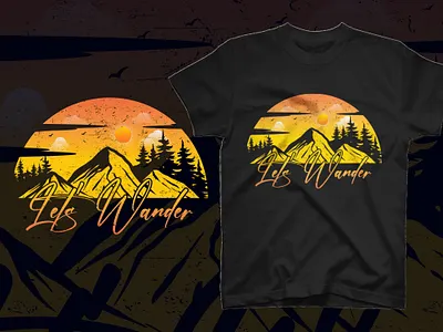 Let's Wander adventure t shirt design design good things good time illustration inspirational motivational outdoor typographic typography vector