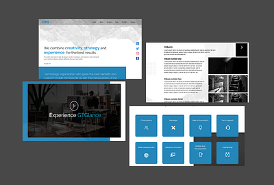 Web page for GTG branding design ui ux