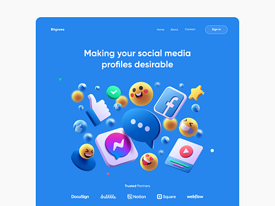 Bitgrowz - Header 🔥 3d animation app branding design designing dribbble flat graphic design illustration logo minimal motion graphics popular trending typography ui ux vector web