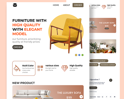 A Landing Page Furniture adobe illustrator branding design figma illustration landing page logo ui ux website design