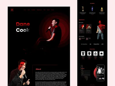 Dane Cook's personal website black elegant website personal website web ui website