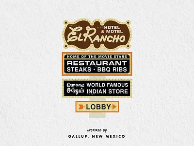 El Rancho art design graphic illustration print sign west western