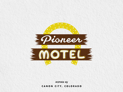 Pioneer Motel art colorado design graphic illustration logo motel pioneer print signs west western