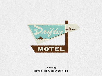 Drifter Motel art badge cowboy digitial graphic graphic design illustration ipad motel newmexico print procreate signs west western