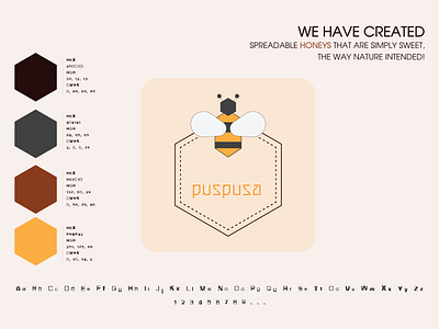 Puspusa Honey Brand Identity bee brand design brand identy branding design honey illustration illustrator logo logo design logo designer minimal vector
