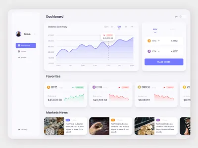 Crypto Dashboard ui