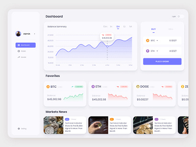 Crypto Dashboard ui