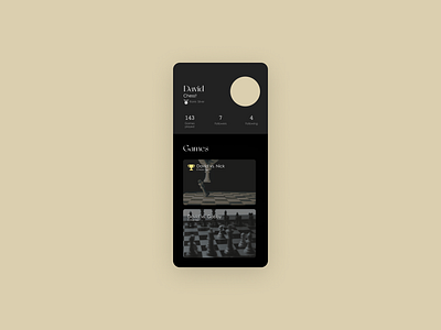 daily ui 006 app app design chess daily ui dailyuichallenge design challenge mobile app profile profile ui