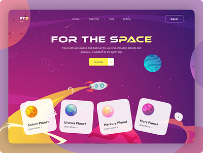 Space Landing Page Design app design galaxy graphic design illustration landing page planet space space ui space ui ux ui ui design uiux user experience userinterface ux webdesign website
