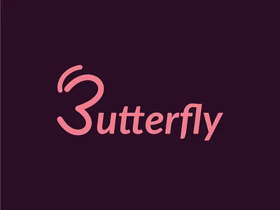 Text Based Design b logo brand branding butterfly design graphic design lattermark logo minimal purple typography wordmark logo