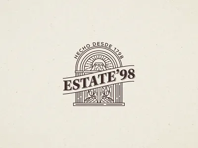 Estate'98 Logo best vintage logo branding brown coffee liquor coffee logo coffee minimal line art lineart logo logo design minimal logo old old logo texture logo traditional logo vintage branding vintage coffee vintage coffee brand vintage logo volcano logo