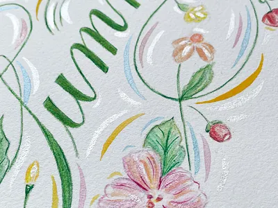 Summer - Watercolour design drawn hand drawn illustration lettering lettering art letters seasons watercolour