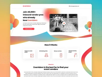 Finding Event Vendors design event graphic design illustration illustrator landingpage vendors