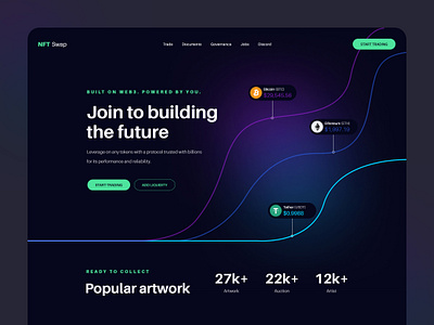 NFT Swap - Creative Hero Section Template art bitcoin creative creative landing page crypto design ethereum hero section homepage landing page market place marketplace nft nft mobile app nft web professional landing page template ui design ux design web template