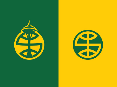 Seattle Supersonics ball basketball boom building icon logo monogram rebrand roundel s seattle skyscraper sonic sonics space needle sports supersonics