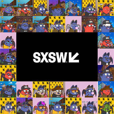 Batfan - SXSW Profile Pic bat chaotic character character design event hype illustration music nft pfp punk sxsw tattoo
