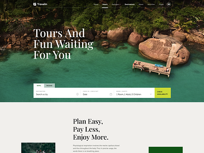 Travelin - Joomla Template clean design interface joomla joomshaper minimal template theme tour travel trip ui web website