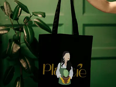 Plantie - tote bag for flower shop branding art branding graphic design ill illustration portrait ui