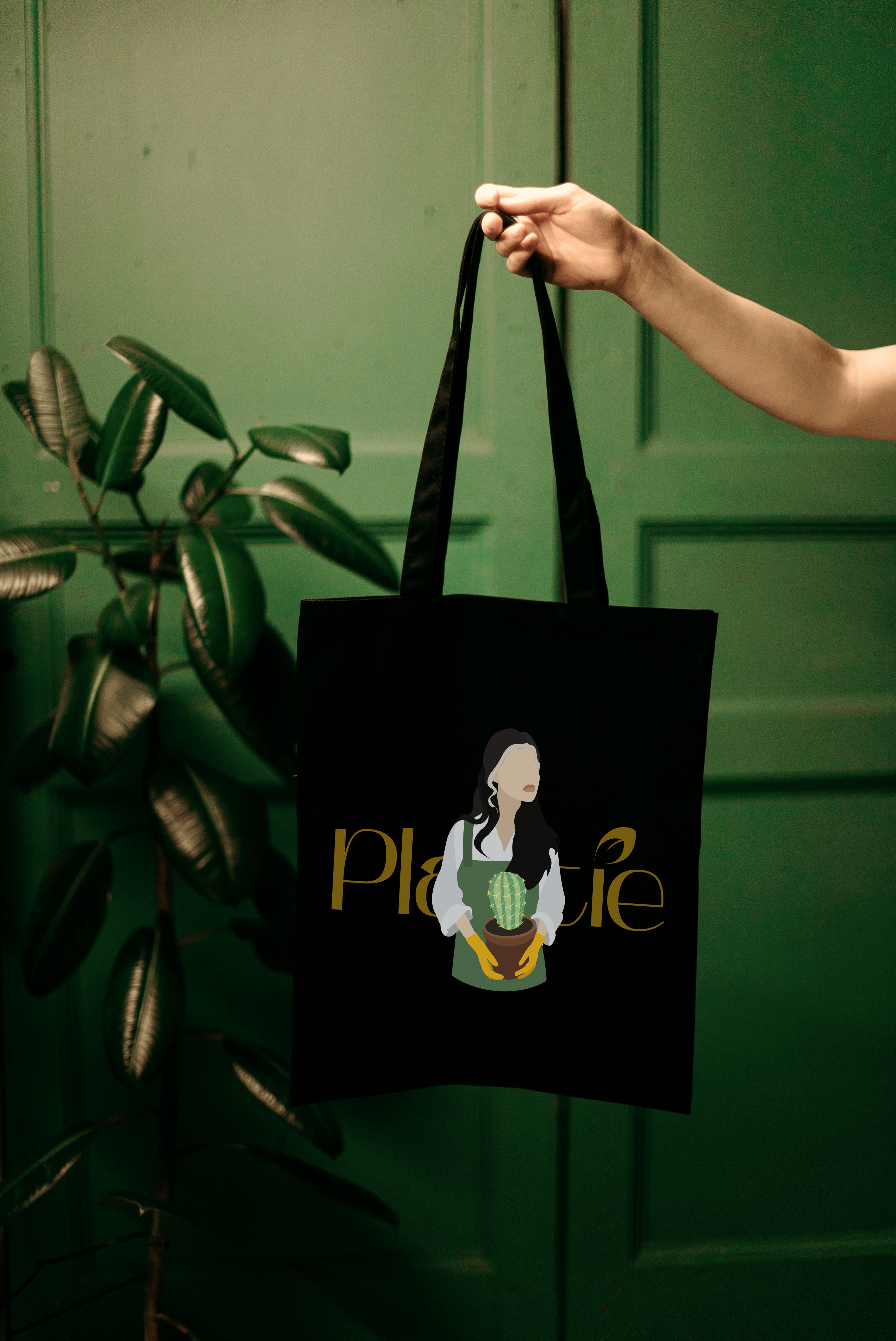 Example of Plantie - tote bag for flower shop branding