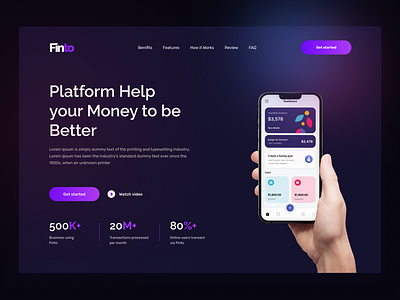 Finance Landing Page apps apps design dashboard design finance minimal ui ux