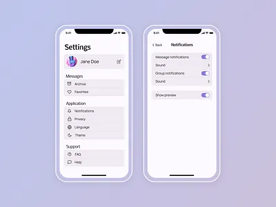 Daily UI 007 - Settings dailyui design mobile settings ui web