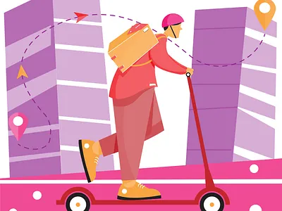 Food Delivery Flat Illustration. bangladesh character design design flat illustration illustration illustration art minimalism vector