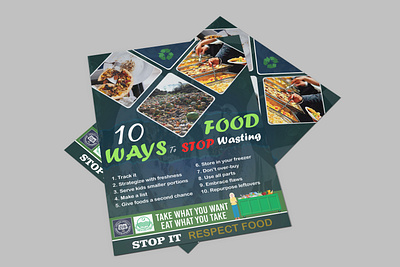 FLYER DESIGN STOP FOOD WASTING literature design standee