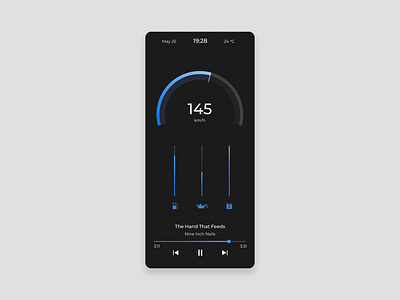 DailyUI #034. Car Interface 034 34 car car interface clean design dailyui dailyui034 dashboard human interface interface mobile player ui ux