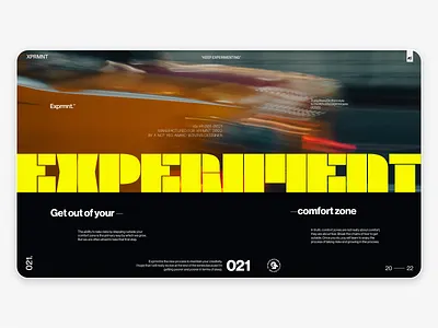 XPRMNT 021 blur brand strategy branding design experimentation graphic design landing page layout typography ui ux web