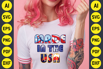 Made in the USA 4th of July Sublimation T-Shirt Design 4 july best t shirt design bundle design graphic design typography usa