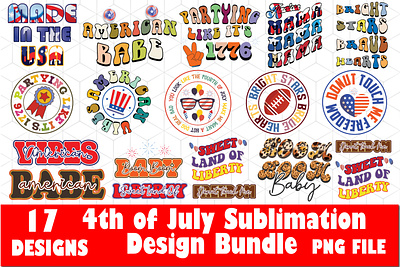 4th of July Sublimation T-Shirt Design Bundle 4 th july best t shirt design bundle design graphic design gym t shirt design sublimation typography usa