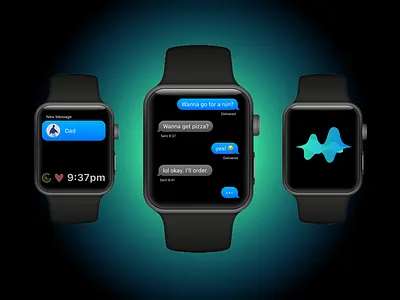 Daily Ui 013 013 applewatch challenge dailyui message messenger voicerecord watch