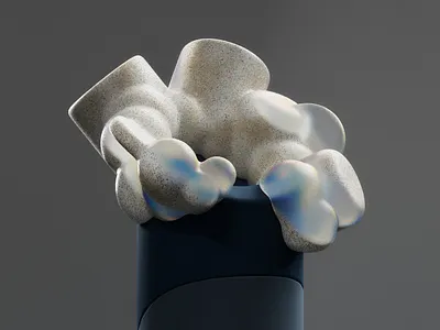 Crown. 3d 3d art blue white