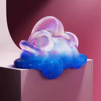 Just Chillin' 3d 3d art blue design glass pink white