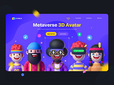 3D Design Assets Web UI Design - Part 7 3d assets avatar design assets metaverse ui web